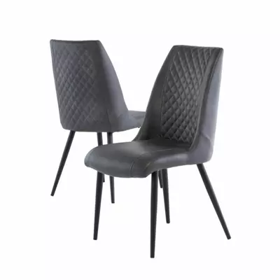Jewel Dining Chairs - Grey PU Leather